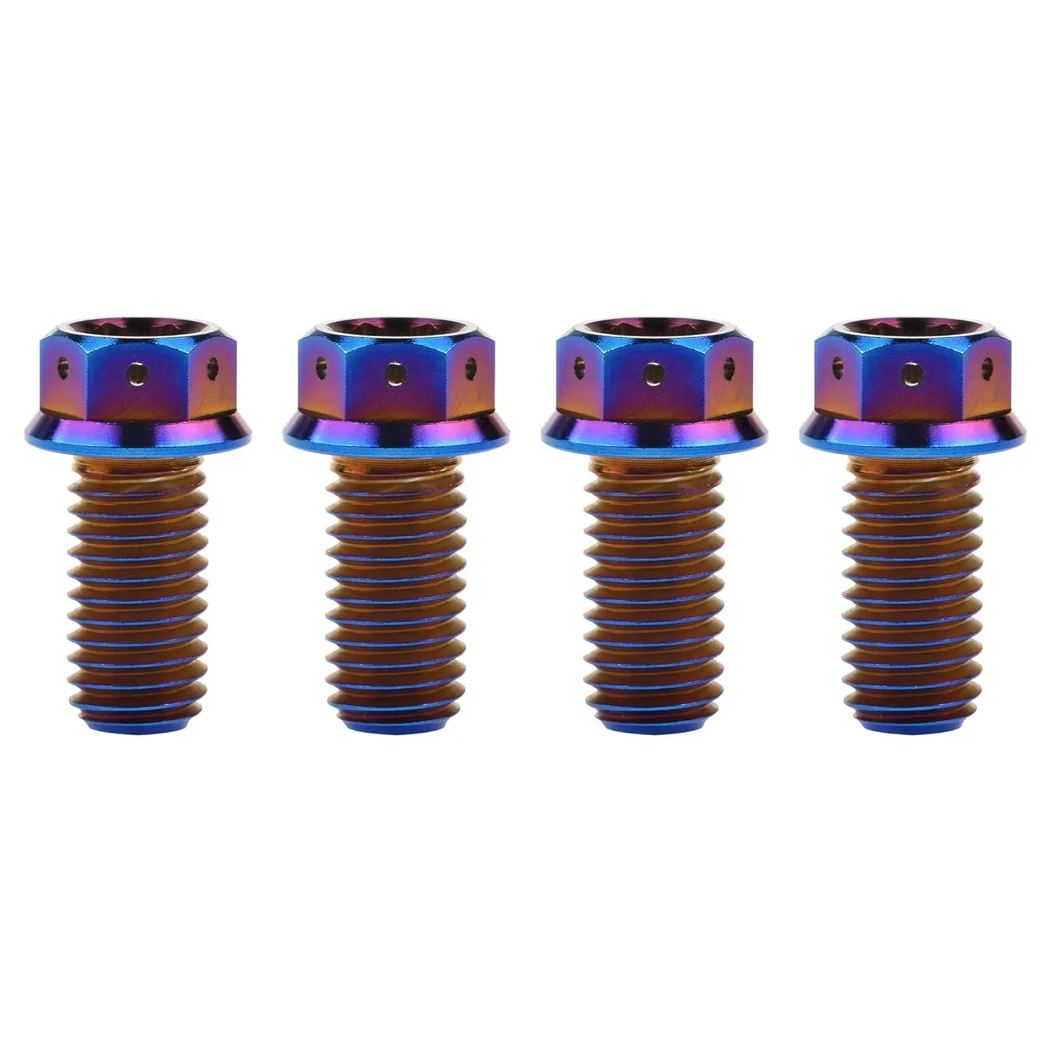 Titanium Flange Hex Head Bolt (M8x20mm, Burnt Blue) - Pack of 4 Industrial & Scientific Fasteners, Available in M8x15-60mm Sizes