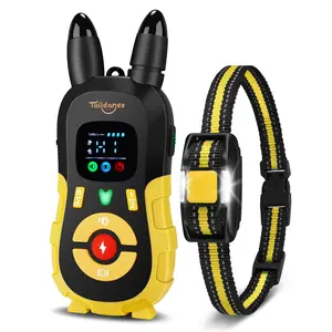Taildance Dog Training & Bark Collar 3300FT IP67 Waterproof 4-in-1 Modes with Flashing Light, Multi-Dog Control, and Removable Metal Prongs (No Shock Option)