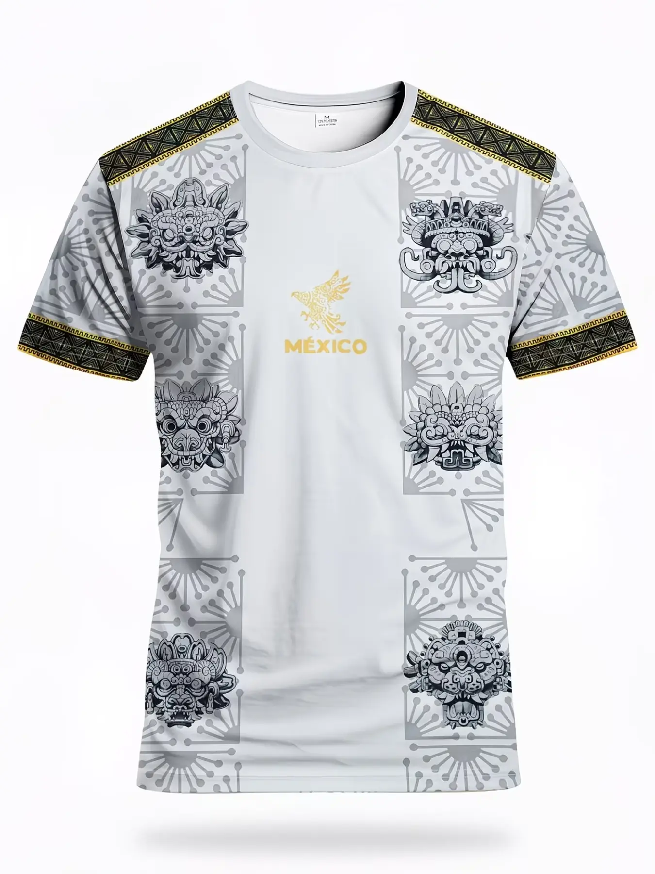 Men's Mexican National Team Style Soccer Jersey, Mexico Soccer Shirt, Football Jersey, Round Neck, Eagle Pattern, Lightweight, Casual, Ideal for Games, Training, Leisure