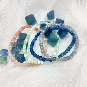 natural crystal faceted beads bracelets