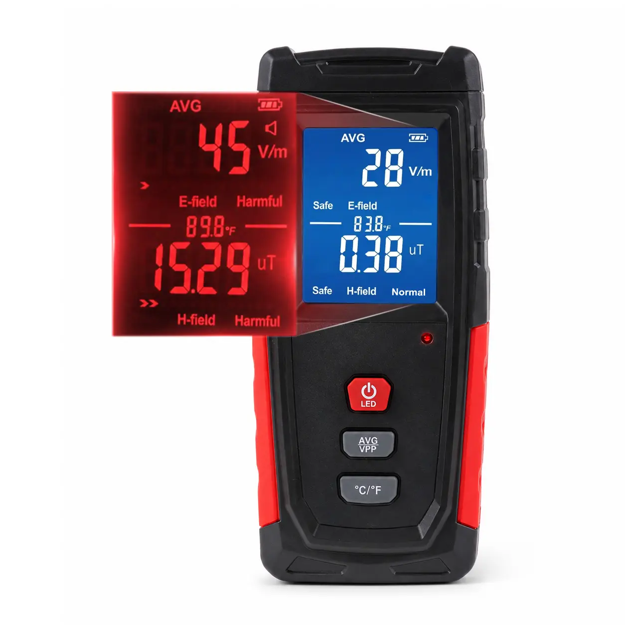 ILEM-280 Handheld Digital EMF Tester, Electric & Magnetic Field Radiation Detector with Color-Screen Display, Rechargeable Battery & Temperature Measurement Function (Electrical Measuring Tool for Tools & Hardware Use)