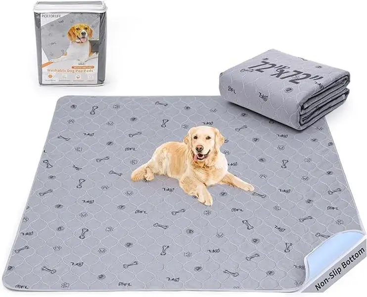 Washable Dog Pee Pad 72x72 Extra Large, Fast Absorbent Puppy Pads, Reusable Dog Training Pads Waterproof,Non-Slip Whelping Pad for Pet, Playpen, Incon
