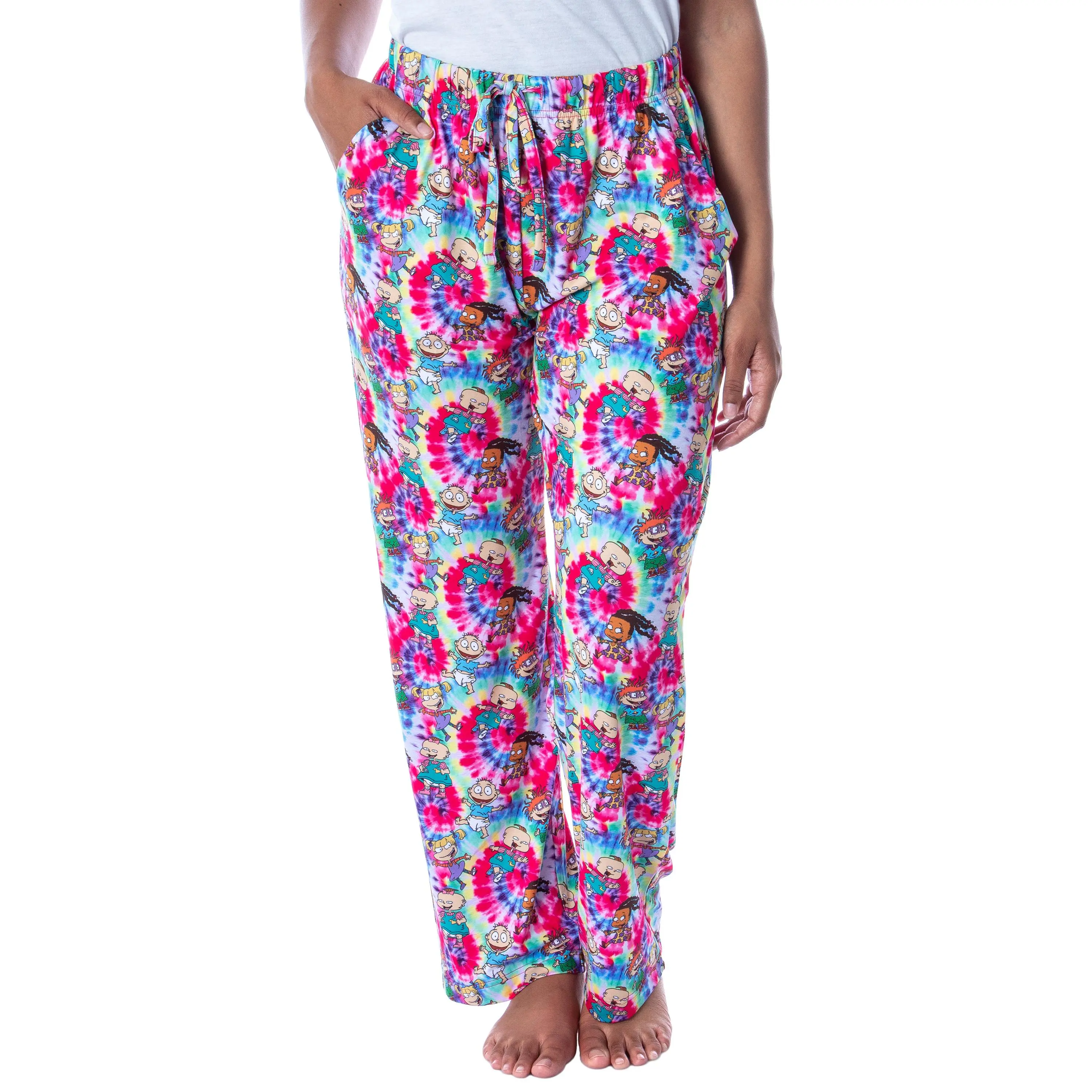 Nickelodeon Womens' Rugrats Cartoon Character Spiral Tie Dye Pajama Pants
