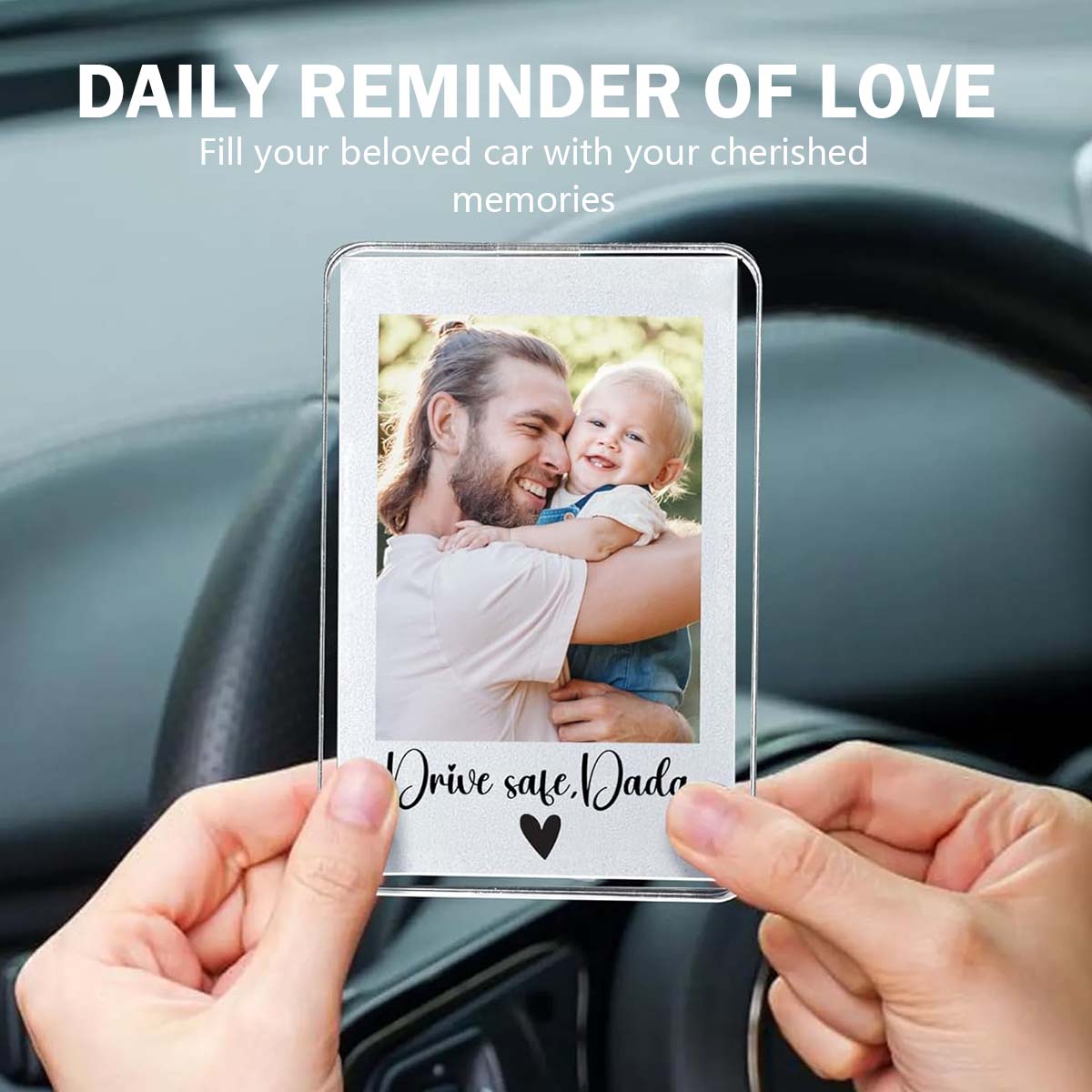 2Pcs Car Picture Holder for Car Sun Visor, Wallet Size Mini Picture Frame for Polaroid Go and Instax Mini, Horizontal & Vertical Display Car Decor, Personalized Gifts for Boyfriend Girlfriend Birthday Solar Powered Bluetooth Dome mini steering wheels