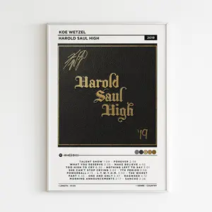 POSTER Koe Wetzel - Harold Saul High Album Poster / Album Cover Poster / Music Gift / Music Wall Decor / Album Art-UNFRAMED