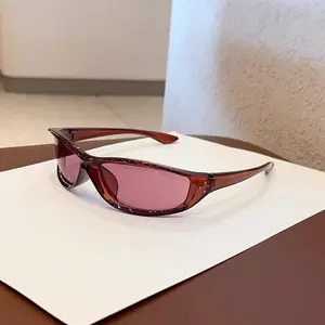 American Style Sweet Cool High-End Sense Cycling Sunshade Sunglasses Vintage Futuristic Unisex Shades Oversized Aviator with UV Protection olardria sunglasses waste airport travel accessory wrap  around  shades   Leopard Double  Heptagram Sunglasses