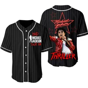 Michael Jackson Baseball Jersey Shirt – Moonwalk Legend Apparel, 80s Retro Outfit