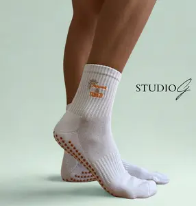 Tanned & Toned - Pilates Barre Yoga Cotton/Spandex Socks for Stability Comfort and Style