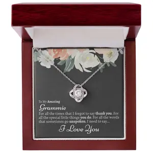 Grandmother Necklace, Grammie Necklace From Grandkids, Gift For Grammie From Granddaughter, Jewelry Message Card, Necklace Gifts For Birthday, Anniversary, Christmas Day, Thanksgiving