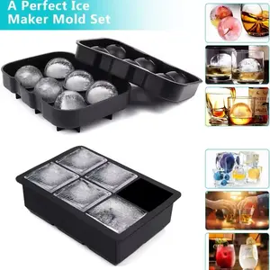 4/6/8Grid Ice Ball Maker Silicone Ice Cube Mold Tray