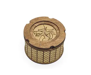 Dragon Keepsake Box with Twist-Open Iris Mechanism | Wooden Fantasy Gift