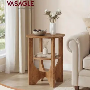 VASAGLE Side Table, 2 Tier Small Accent End Table, Nightstand with Lower Shelf for Small Spaces, Living Room, Bedroom