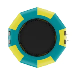 VEVOR Inflatable Water Bouncer,  12ft Recreational Water Trampoline, Portable Bounce Swim Platform with 3-Step Ladder & Electric Air Pump, Kids Adults Floating Rebounder for Pool, Lake, Water Sports