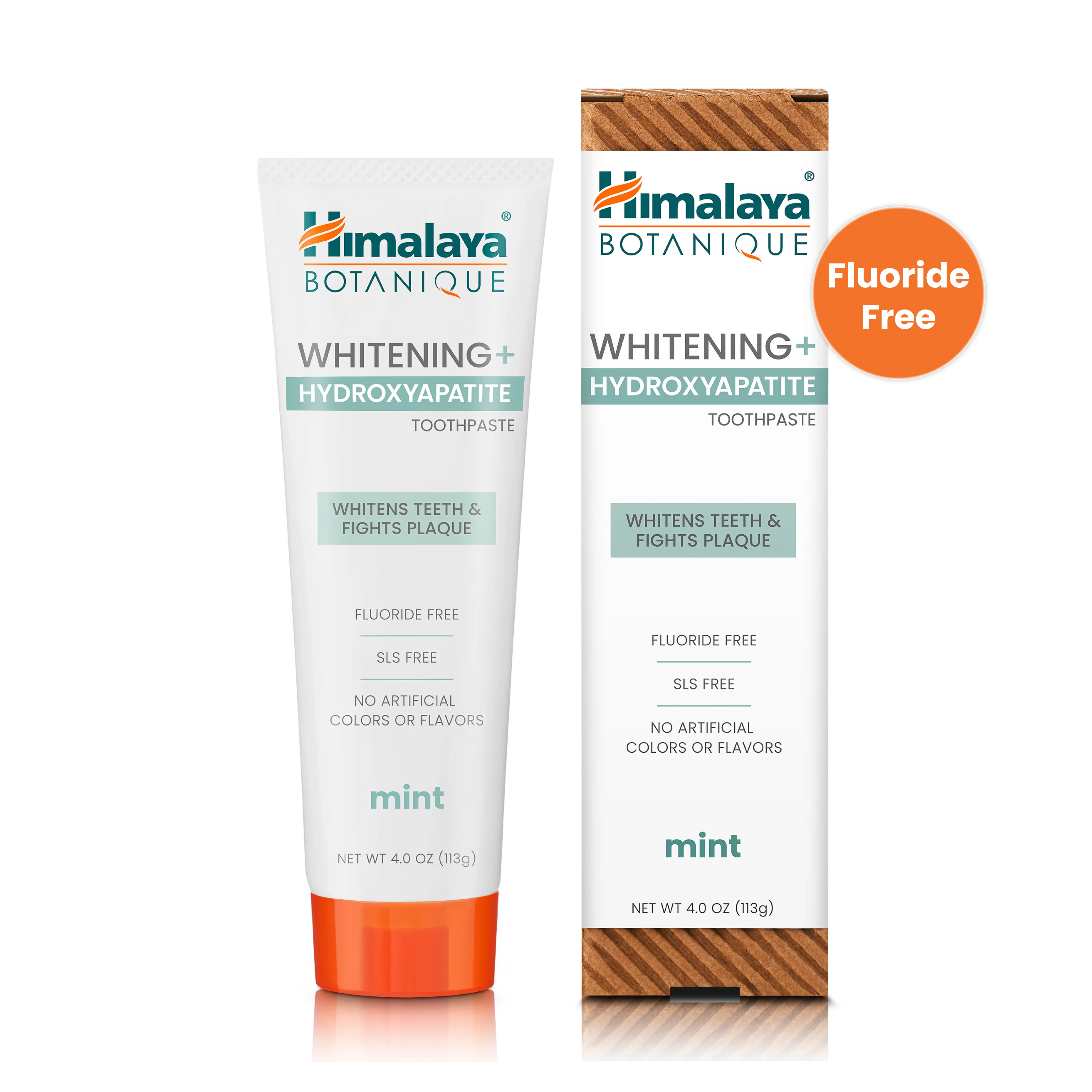Himalaya Botanique Whitening+ Nano Hydroxyapatite Toothpaste, Helps Remineralize Enamel, Supports Sensitive Teeth, Fluoride Free, Mint, 4 oz