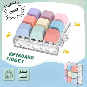 9-Button Finger Stress Relief Keychain, Compact and Elegant, Effectively Alleviates Anxiety, Reusable, Ideal for Daily Carry, Plastic Iron Material