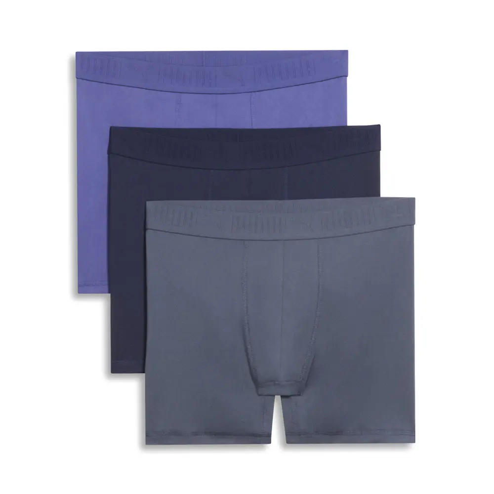 PUMA Mens 3 Pack Ultra Soft Boxer Briefs Casual - Blue