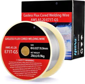Flux Core Welding Wire .035", 2lb AWS E71T-GS Gasless Flux Core Welding Wire .035 with Low Splatter, 035 Flux Core Welding Wire  ABS Plastic Spool Welding Wire for All Position Arc Welding.