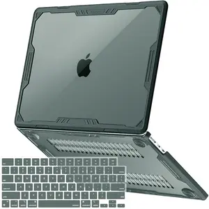 MOSISO Compatible with MacBook Air 13 inch Case 2025-2022 M4 A3240 M3 A3113 M2 A2681, Symmetric Geometric Heavy Duty Hard Case with TPU Bumper&Keyboard Cover for MacBook Air 13.6 inch