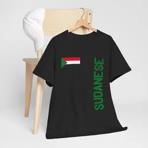 Sudanese Flag And Sudan Roots T-Shirt Unisex T-Shirt, Short-sleeve, Full Color Menswear Top