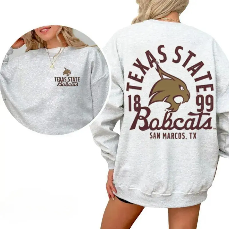 Texas State Bobcats Vintage Sweatshirt, Retro 1899 San Marcos Crewneck, Unisex Mascot Graphic Pullover, College Game Day Shirt