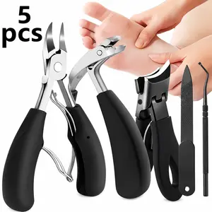 Professional Toenail Clipper Set for Thick & Ingrown Nails, Toenail Clippers for Thick Nails, Heavy Duty Nail Clippers Kit, Stainless Steel Nail Care Kit, Pedicure Tools, Angled Concave Blade Clipper, Manicure Set Curved summervibes trimming