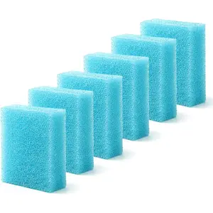 Aquarium Glass Cleaning Sponge 6-Pack (3.25 x 3.25 x 1 in), Non-Scratch Aquarium Cleaner for Fish & Turtle Tanks,  Blue Cleaning Sponge - Blue