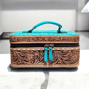 Bootstitch Suede & Tooled Leather Jewelry Box