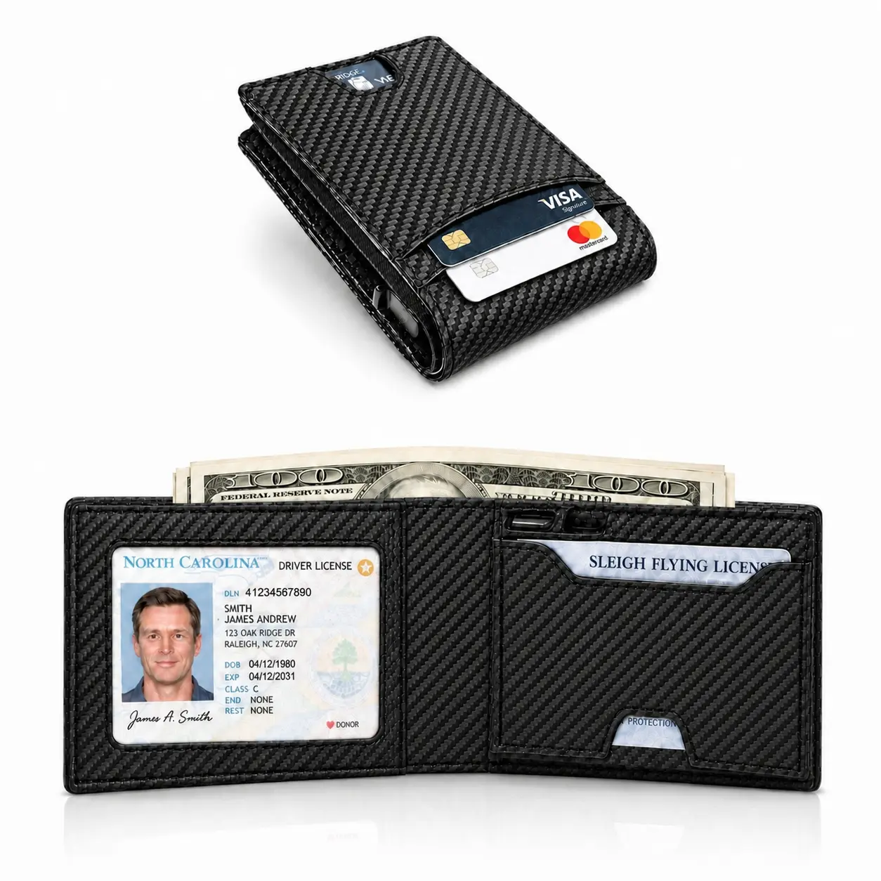 【Black Friday】Mens Wallet - Modern Compact RFID Blocker Bi-Fold, Slim Front Pocket, Business Card Storage, 1 ID Window, Pop-Up Holder, Card Slots, Bill Compartment, Christmas Gift for Boyfriend, Slim Front Pocket Men's Wallets