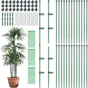 30 pcs adjustable plant sticks 12 in plant support sticks plant support stakes with orchid clips garden ties plant support cage for potted plants indoor orchid flower tomato green
