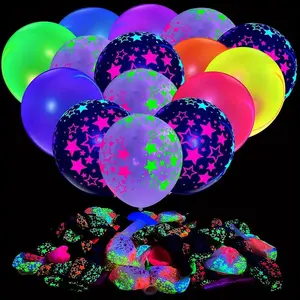 Glow in The Dark Balloon, 30pcs 12-Inch Random Color Balloon, Party Decoration Supplies for Birthday Wedding Graduation, Balloon Decorations