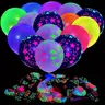 Glow in The Dark Balloon Set, 30pcs 12-Inch Random Color Latex Balloons, Party Decoration Supplies for Birthday Wedding Graduation, Balloon Decorations
