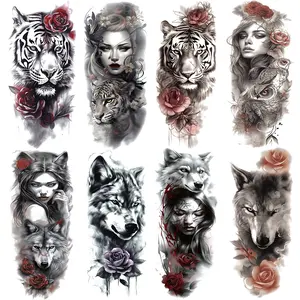 8 Temporary Tattoo Stickers Set, Waterproof Long-Lasting Design, Easy Application & Removal, Unisex Body Art Tattoos for Men Women, Body Fake Tattoos