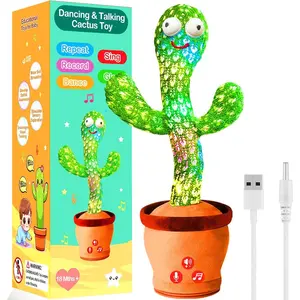 Rechargeable Dancing Talking Cactus Toy, Mimics Speech, Singing Cactus Baby Toy, Educational Toys for 18+ Months, with 51 English Songs, Perfect Gifts for 1 Year Old Girls Boys, Toddler Infants Toys