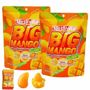 (2 Pack 10oz) MetaVita - Big Mango Gummy Candy – Individually Wrapped Peelable Mango Gummies candy with Real Puree – Chewy, Gluten-Free-Total 282g