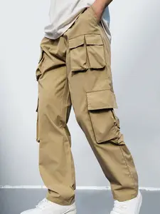 Men's Long Pants Workwear Twill Woven Fabric Multiple Pockets Zipper Pocket Casual Pants No Elastic Waistband All Seasons Wear Casual Streetwear Pants Casual Minimalist Trousers