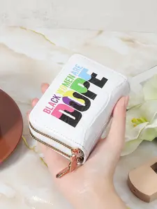 Women's Letter Pattern Zipper Short Wallet, Casual Versatile Card Cover, Multi-functional Large Capacity Coin Double Zipper Short Wallet