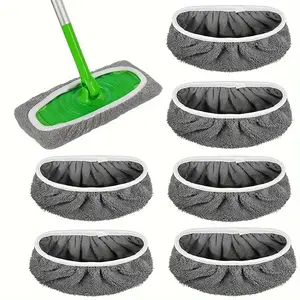 6 Reusable Mop Pads, Washable and Durable, High Absorbency for Wet and Dry Use, Easy to Clean, Compatible with Floor Cleaning Machines, Flat Mop Pads