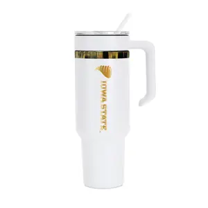 48oz Iowa State Cyclones Gold Anodized White Tumbler