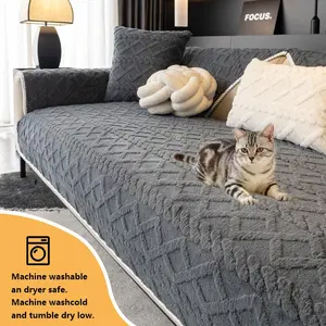 1pc Plush Sofa Cover, Pet-Friendly Non-Slip Decor, Polyester Material, Fits 1234 Imperial Chairs, Luxury Multi-Function