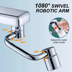 Adjustable Flow Faucet Extender 1080 Rotation Bathroom Sink Water Aerator with Brass Extension Kitchen Splash Filter new tap replacement head
