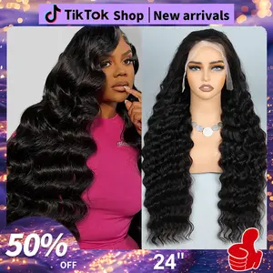 13x4 HD Transparent Full Lace Wigs Human Hair Loose Wave Lace Frontal Wigs Human Hair 220% Density Human Hair Wig Loose Wave 15A Loose Deep Wave Glueless Wigs Human Hair Pre Plucked for Black Women