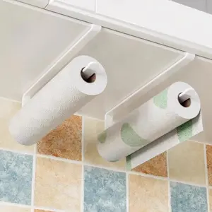 Rustic Wall-Mounted Paper Towel Holder, Space-Saving Iron Organizer for Kitchen & Bathroom, No-Drill Design with Modern Storage Style, Bathroom Accessories Organizer, Toilet Paper Holder, Bathroom Organizing Accessories