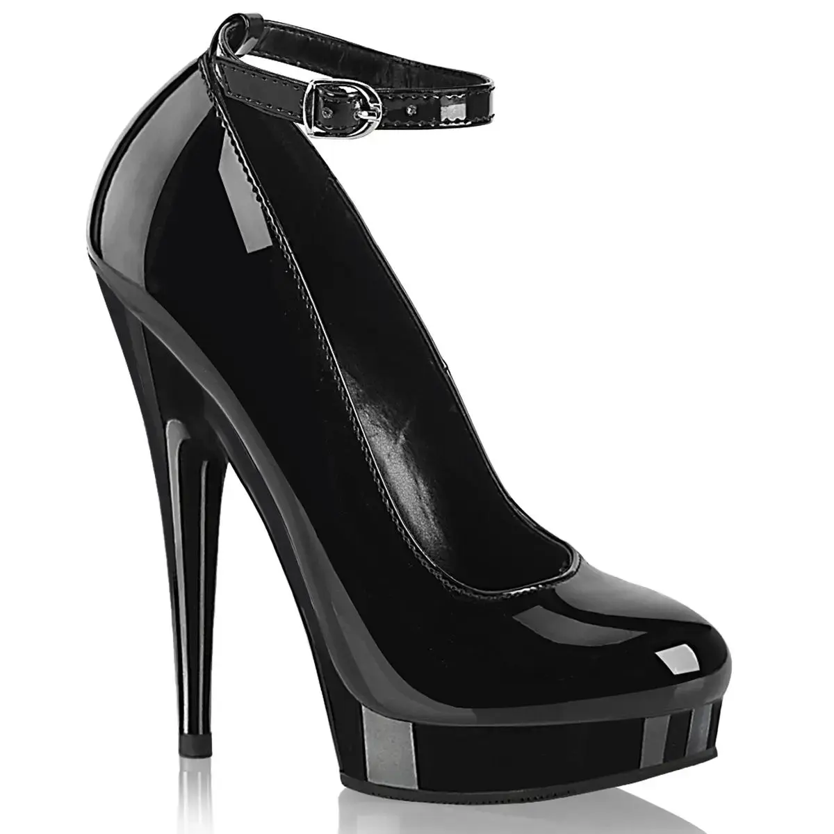 Fabulicious Sultry-686 Women's Ankle Strap Heeled Pump Black