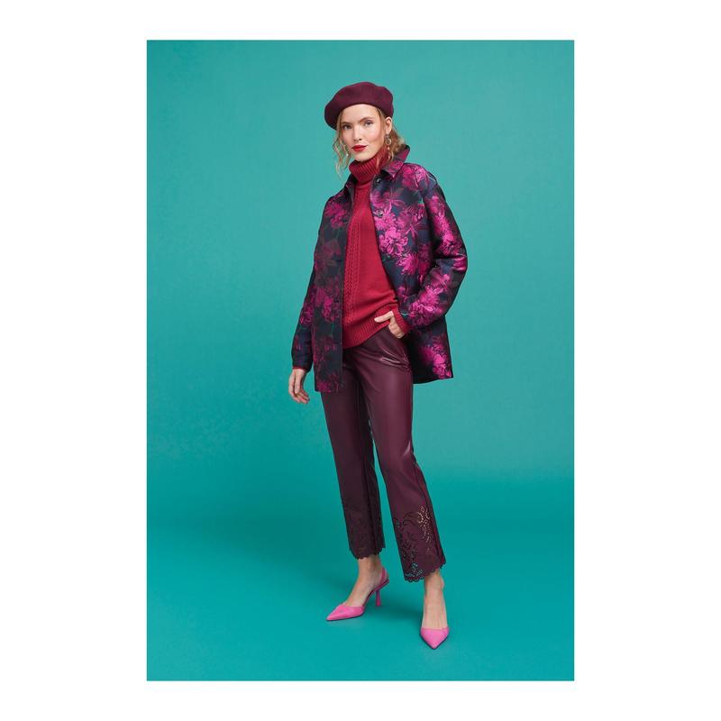 Isaac Mizrahi Live! Woven Floral Jacquard Jacket w/ Fleece Lining