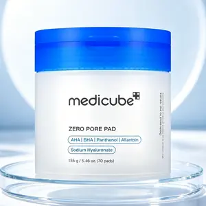 Medicube Official Partner Pore-Reducing Toner Pads (70ea) - 0.45% AHA Lactic Acid, BHA Salicylic Acid Mild Exfoliating Facial Peel Pads for Breakout Prevention, Rough Skin Refinement - Daily Korean Skincare