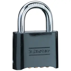Master Lock 470-178BLK Diecast Resettable Padlock- Diecast Resettable Padlock -Box Of 6 Ea
