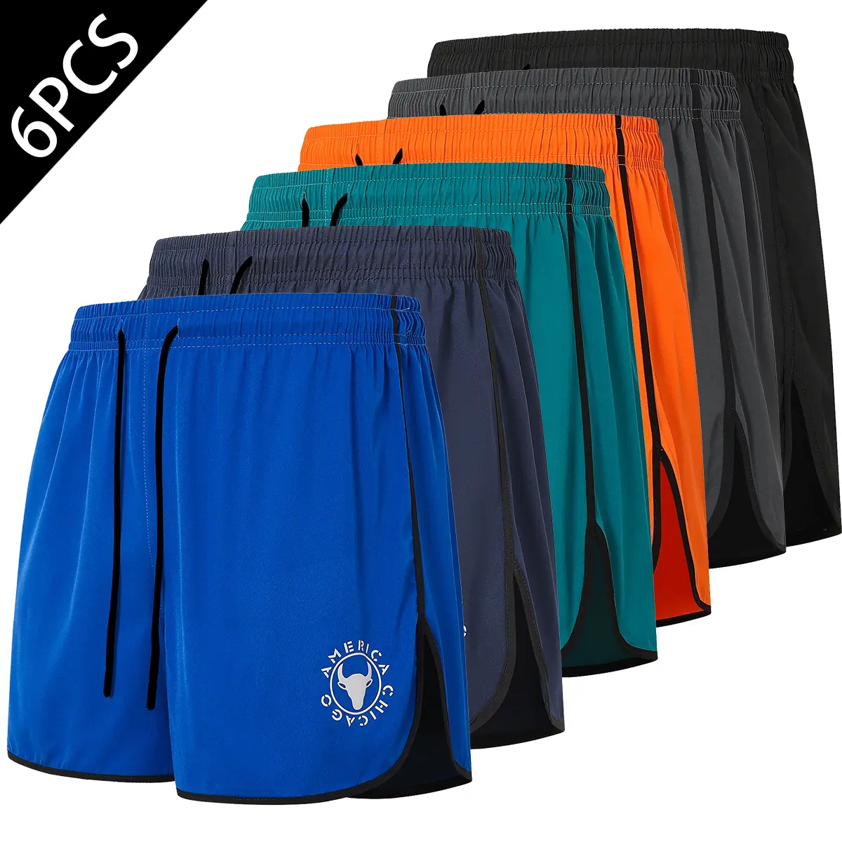 Men's 6-piece lightweight casual comfortable elastic shorts - made of soft and breathable fabric, suitable for casual daily wear, adjustable drawstring waist circumference, casual daily wear, men's wear, running men's wear, gym, boyfriend gift,,