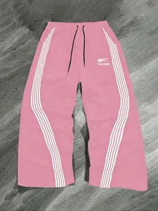 Men's Striped Side Straight Leg Pants, Casual Sports Trousers, Street Fashion Casual Loose Fit, Breathable Aerobic Workout Pants, All Seasons Wear, Multiple Colors Available