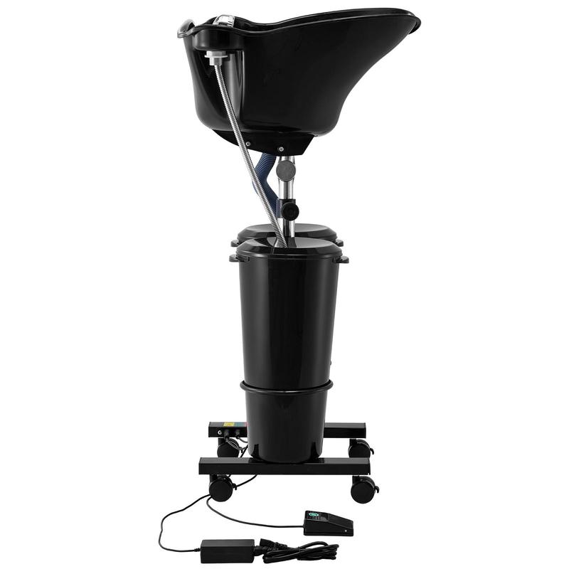 VEVOR Portable Shampoo Bowl, Shampoo Sink for Washing Hair with Electric Pump, Includes 2 Buckets 2 Showerheads, Drain Hose, Height and Angle Adjustable Portable Wash Bowl for Home Salon Use, BlackHoliday gifts