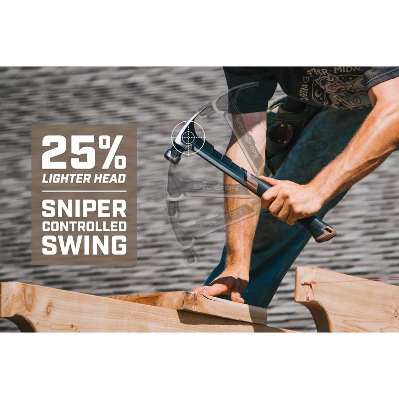 Tools Framing Hammer, 22 oz, Rip Claw, Milled Face, Shock-Absorbing Grip, 3% Donated to Veterans Black/Tan